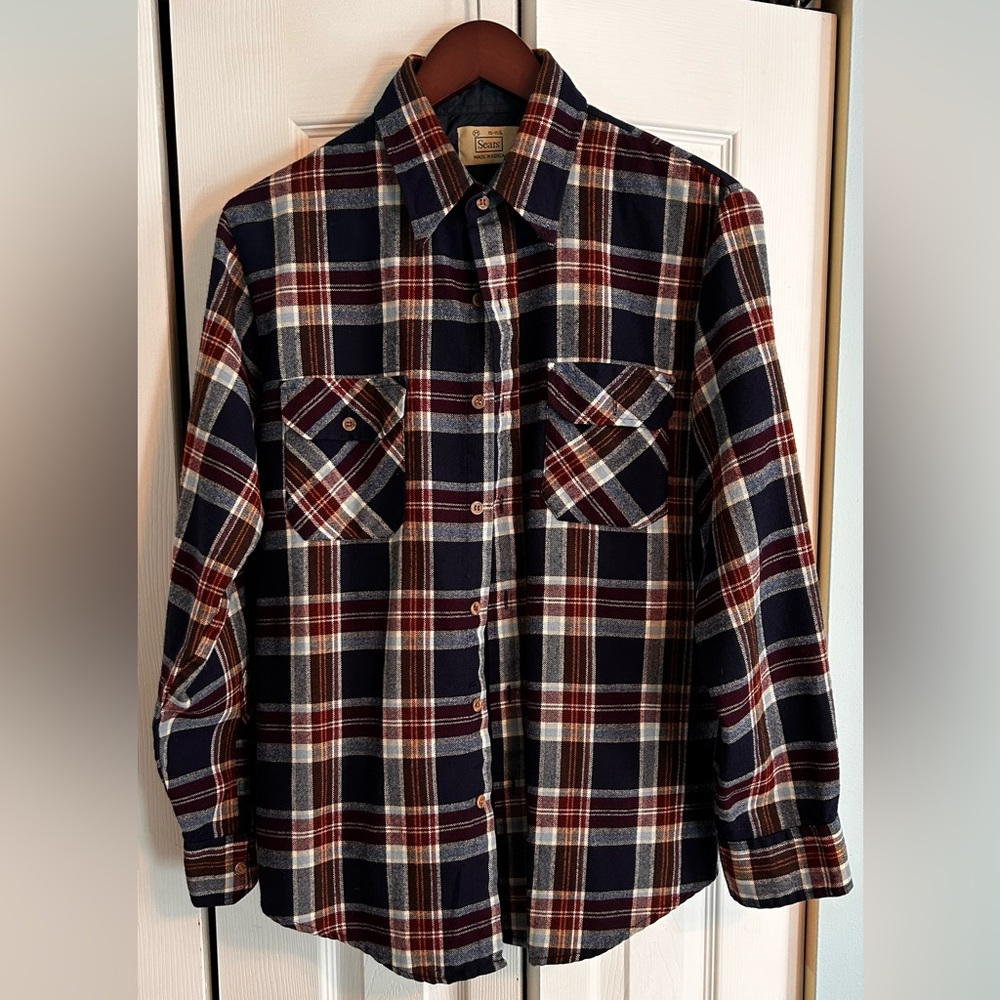 Vintage Sears Plaid Shirt size M